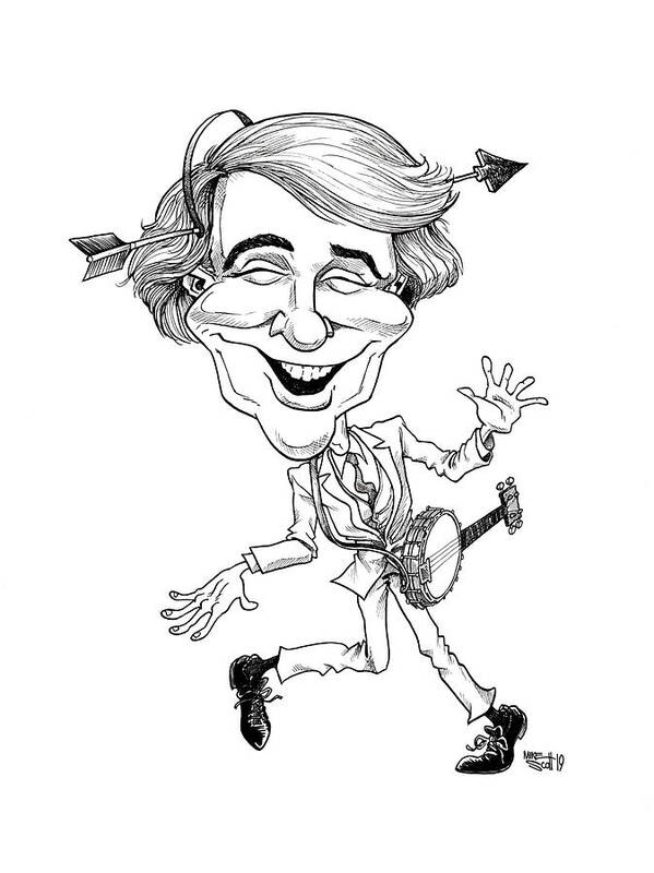 Caricature Poster featuring the drawing Steve Martin by Mike Scott