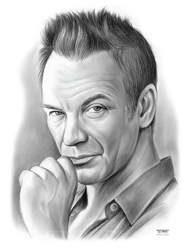 Sting Poster featuring the drawing Sting - pencil by Greg Joens