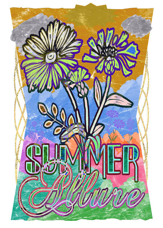 Summer Allure Poster featuring the digital art Summer Allure Fun in the Sun by Delynn Addams