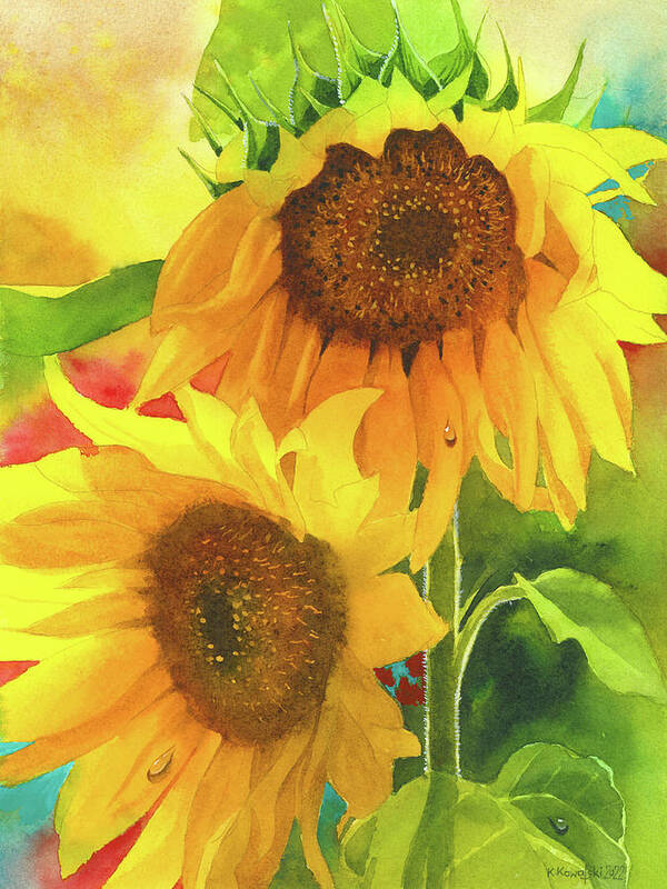 Sunflowers Poster featuring the painting Sunflowers for Ukraine by Espero Art