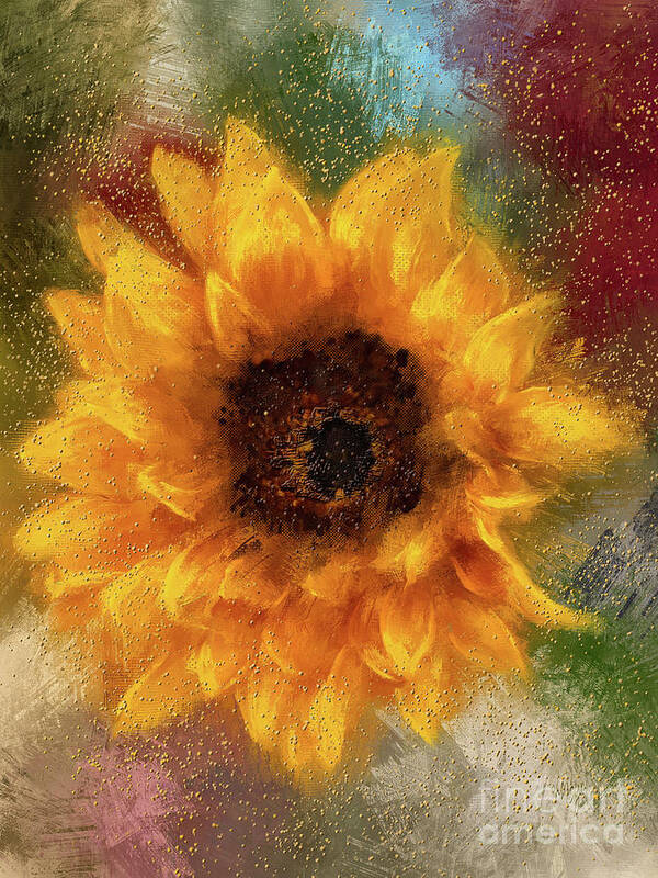 Flower Poster featuring the digital art Sweet Sweet Summer Sunflower by Lois Bryan