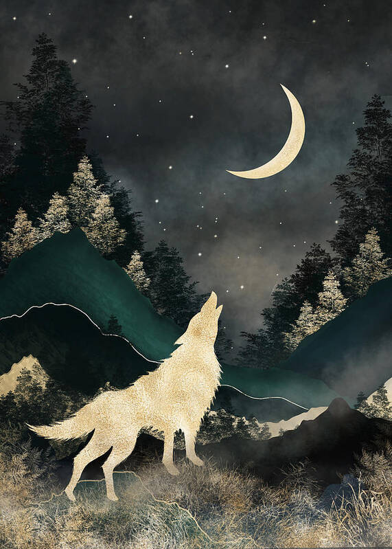 Wolf Poster featuring the painting Tamaska by Rachel Emmett