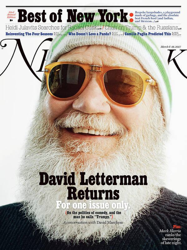 Celebrity Poster featuring the photograph David Letterman, TV Issue 2017 by Christopher Anderson Magnum Photos