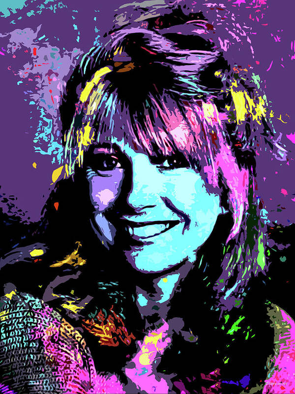 Teri Garr Poster featuring the digital art Teri Garr psychedelic portrait by Movie World Posters