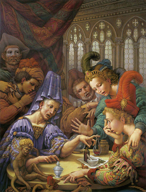 Fortune Teller Poster featuring the pastel The Fortune Teller by Kurt Wenner