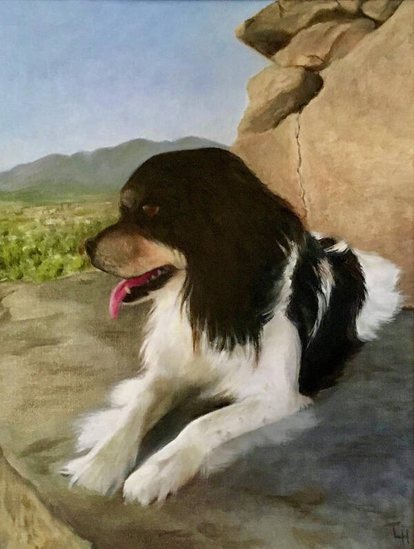 Cavalier King Charles Spaniel Poster featuring the painting The King on the Mountain by Tracy Hutchinson