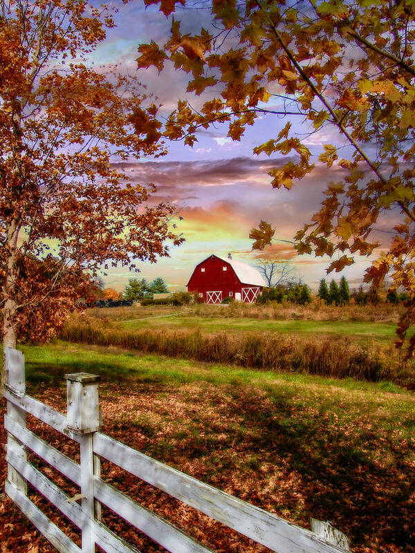 Farm Poster featuring the photograph The Little Farm on The Hill by Lisa Lambert-Shank