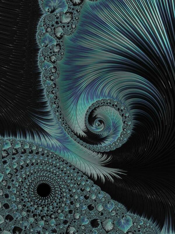 Fractal Poster featuring the digital art The Spiral #3 by Mary Ann Benoit