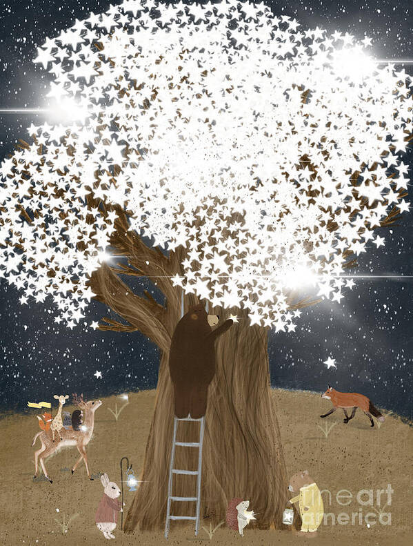 Nursery Poster featuring the painting The Star Tree by Bri Buckley