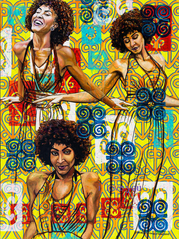  Poster featuring the painting Three Phases Of She by Clayton Singleton