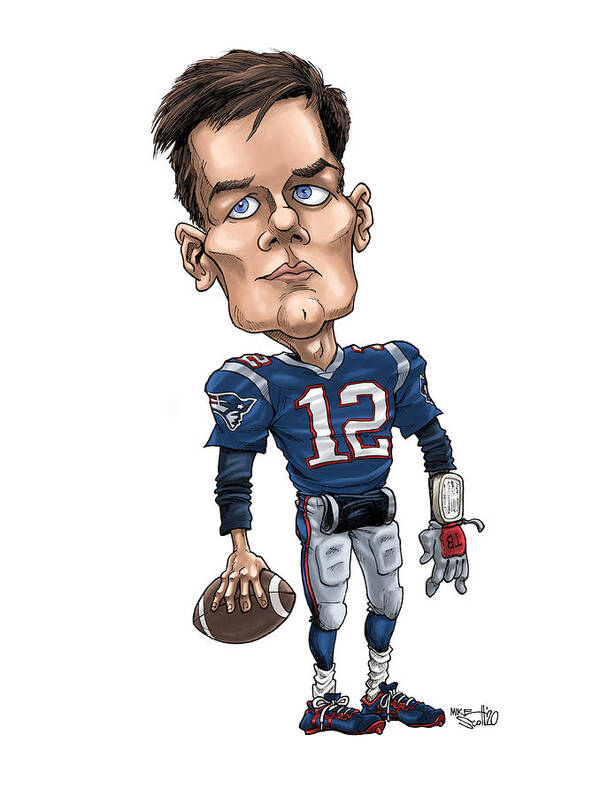 Mikescottdraws Poster featuring the drawing Tom Brady, in color by Mike Scott