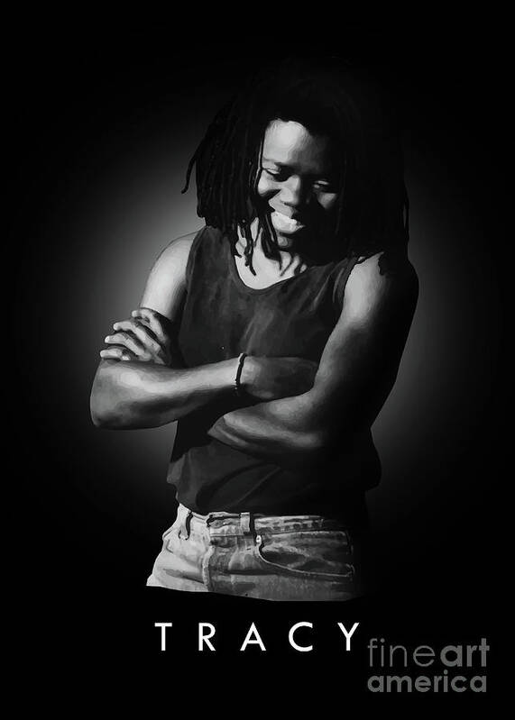 Tracy Chapman Poster featuring the digital art Tracy Chapman by Bo Kev