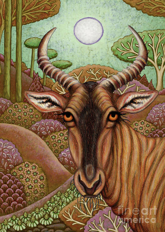 Antelope Poster featuring the painting Tsessebe Antelope Adventure by Amy E Fraser