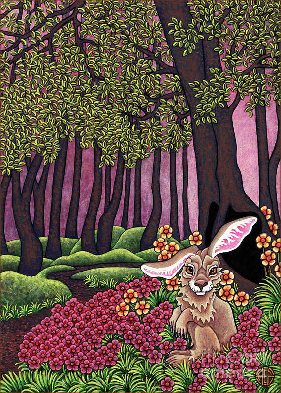 Hare Poster featuring the painting Twilight Respite by Amy E Fraser