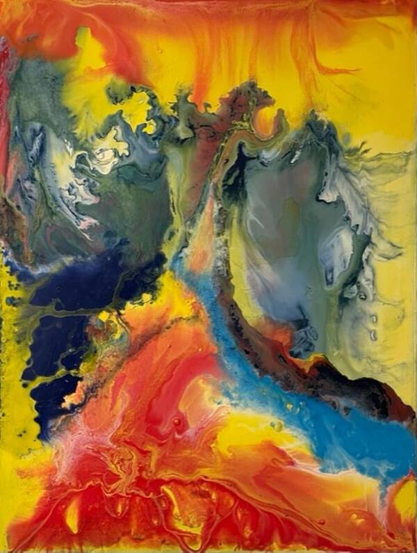 Abstract Emotions Poster featuring the painting UpWards by Ron Durnavich