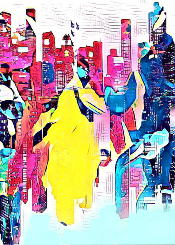 Cityscape Poster featuring the digital art Urban vibes city scene abstract by Silver Pixie
