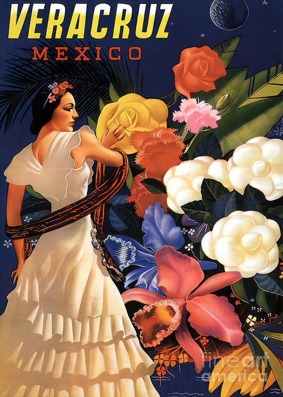 Veracruz Mexico Poster featuring the photograph Veracruz Mexico Vintage Travel Poster by Carlos Diaz