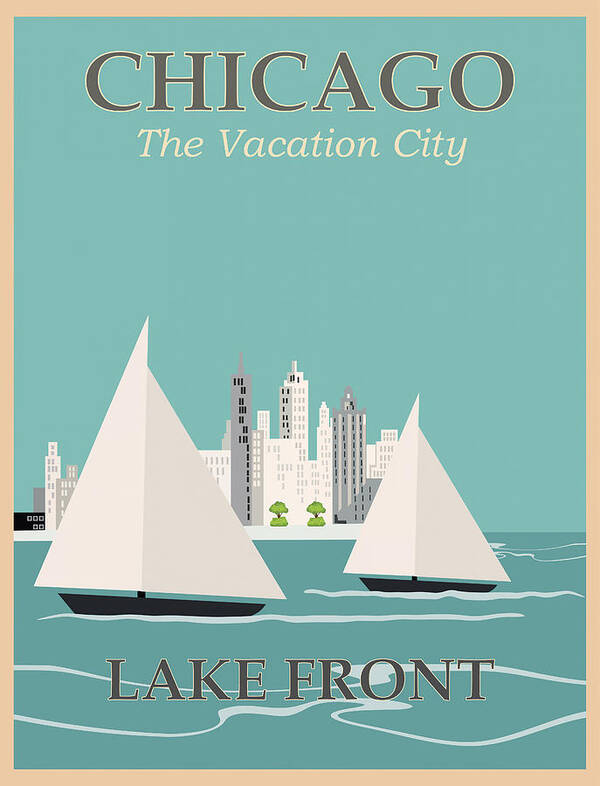 Chicago Poster featuring the photograph Vintage Travel Chicago Lakefront by Carol Japp