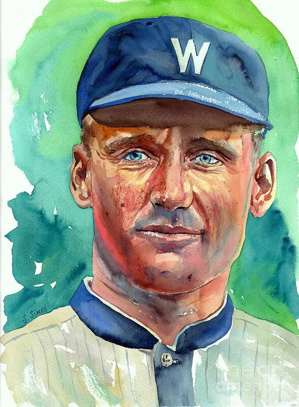Walter Johnson Poster featuring the painting Walter Johnson Painting by Suzann Sines