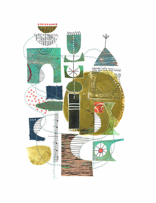 Collage Poster featuring the mixed media Water Level by Lucie Duclos