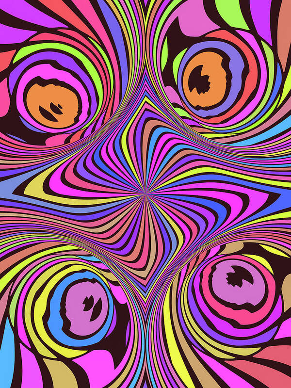 Trippy Poster featuring the digital art Wild and Crazy Abstract Op Art by Matthias Hauser