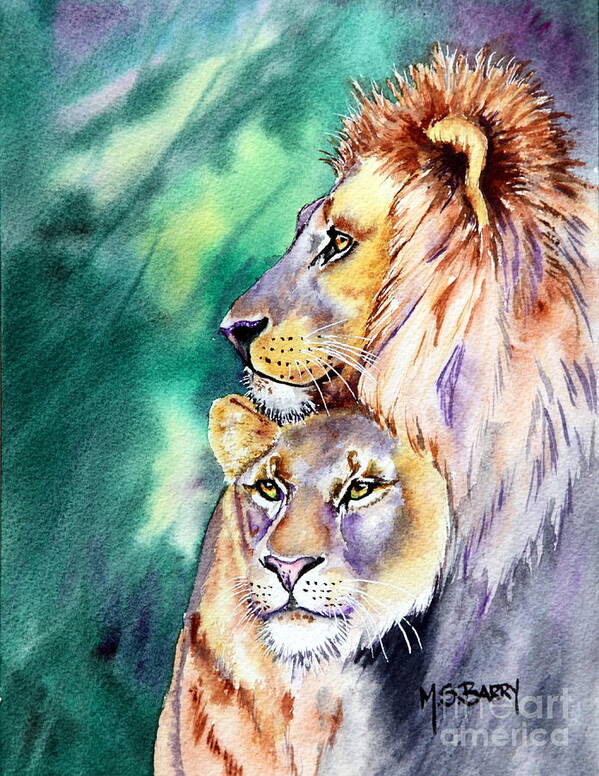 Wildlife Poster featuring the painting Wilderness Love by Maria Barry