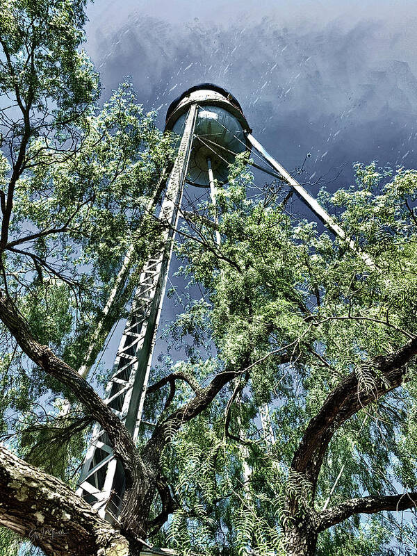 Water Poster featuring the photograph Winter Watertower w/signature by GW Mireles