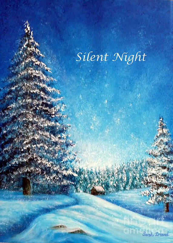 Holiday Poster featuring the painting Wintry Light - Silent Night by Sarah Irland