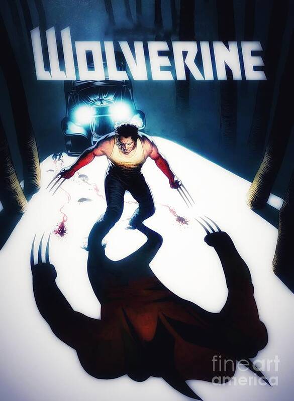 Wolverine Poster featuring the digital art Wolverine by HELGE Art Gallery