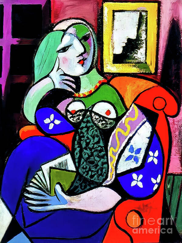 Woman Poster featuring the painting Woman With a Book by Pablo Picasso 1932 by M G Whittingham