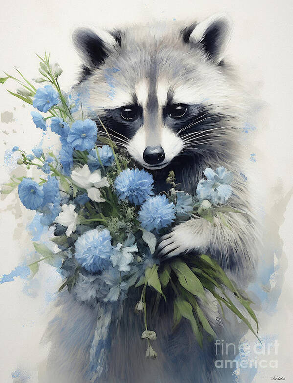 Raccoon Poster featuring the painting Wonderful Willa by Tina LeCour