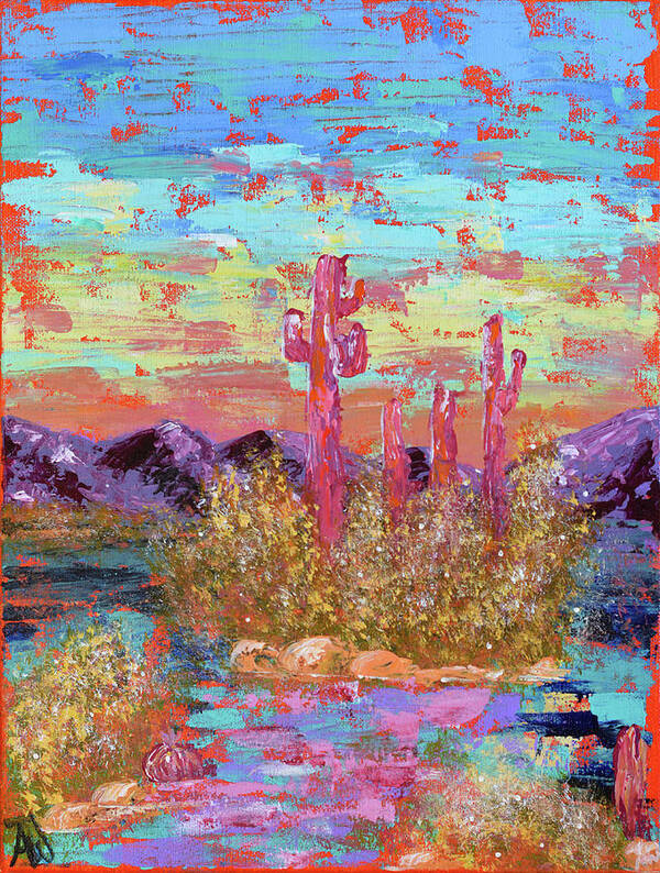 Desert Poster featuring the painting You Control the Mirage by Ashley Wright