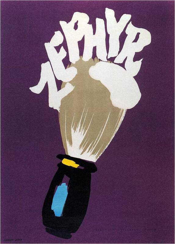 Vintage Poster Poster featuring the digital art Zephyr - Shaving Cream Advertising - Minimal Vintage Advertising Poster - Herbert Leupin by Studio Grafiikka