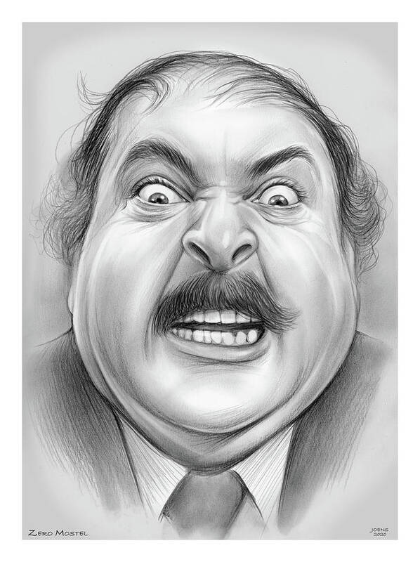 Zero Mostel Poster featuring the drawing Zero Mostel by Greg Joens