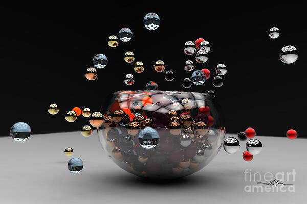 3d Poster featuring the digital art Marbles Fall by William Ladson