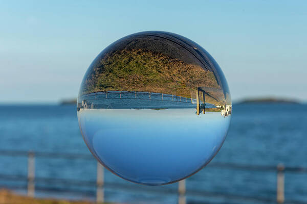 Lensball Poster featuring the photograph Lens ball seascape 2 by Steev Stamford