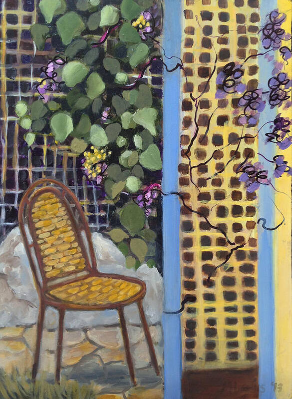 Still Life Poster featuring the painting Chair in the Garden #1 by Melanie Lewis