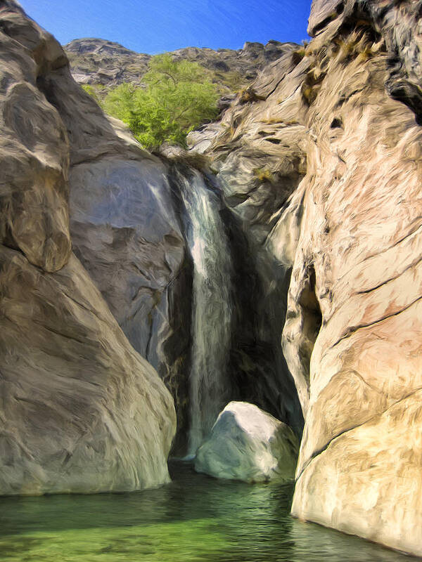 Tahquitz Falls Poster featuring the painting Tahquitz Falls #1 by Dominic Piperata