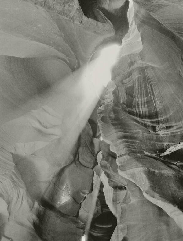 Antelope Canyon Poster featuring the photograph Antelope Canyon Light Black and White by Joshua House