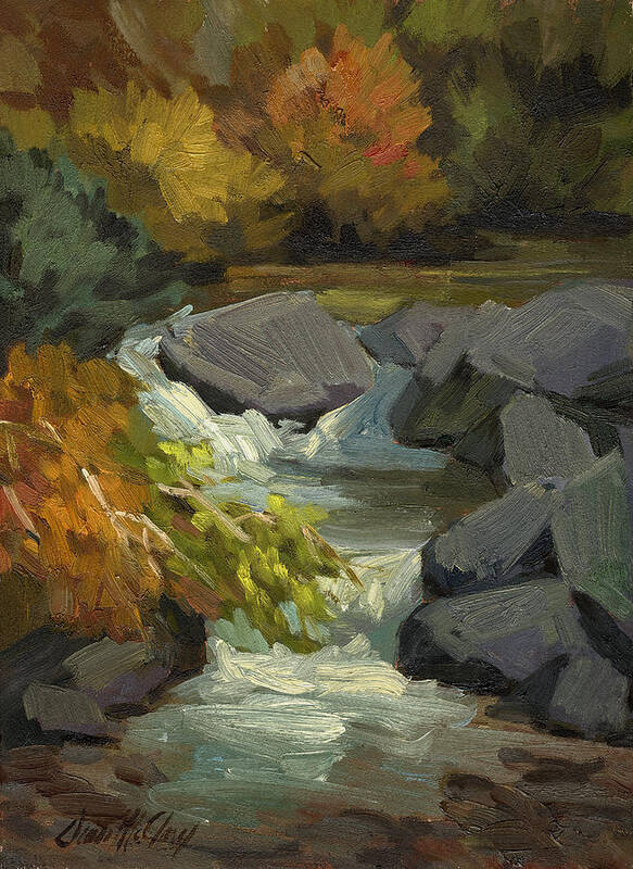 Fall Colors Poster featuring the painting Fall Colors at Bishop Creek by Diane McClary
