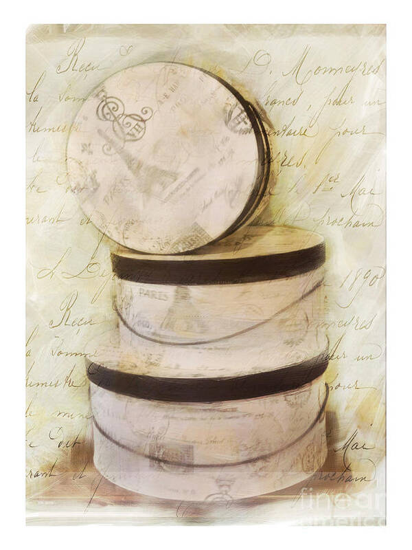 Hat Box Digital Art Photograph Poster featuring the photograph French Hat Boxes by JBK Photo Art