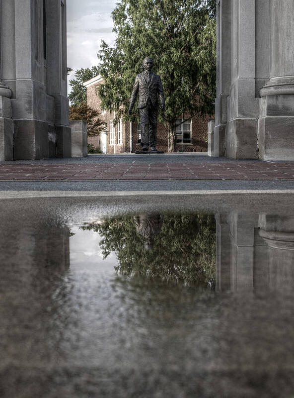 James Meredith Poster featuring the photograph James Meredith Statue Reflection by Joshua House