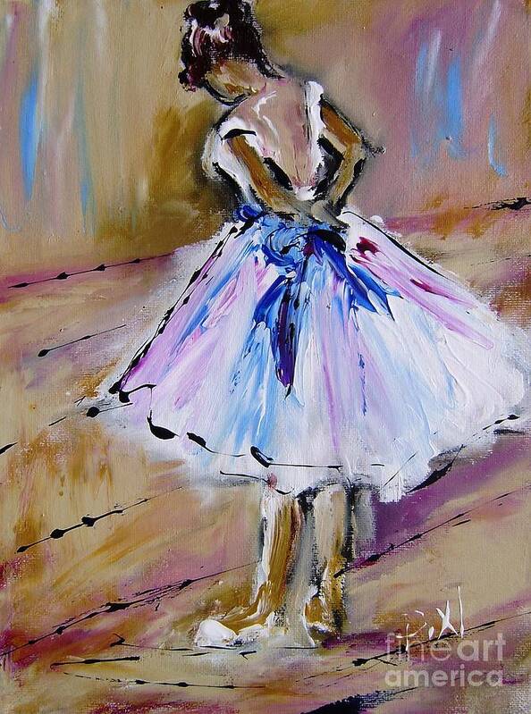 Ballerina Poster featuring the painting Our ballerina girl painting by Mary Cahalan Lee - aka PIXI