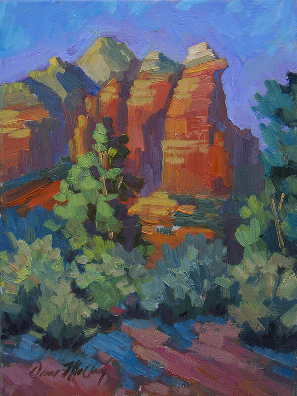 Sedona Poster featuring the painting Sedona Coffee Pot Rock by Diane McClary