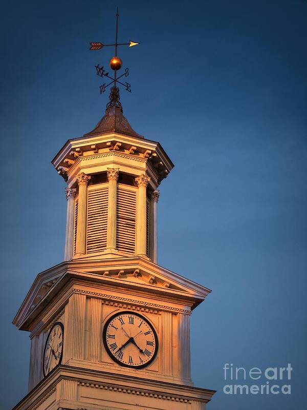 Julia Springer Poster featuring the photograph Shepherd University - McMurran Clock Tower at Twilight by Julia Springer