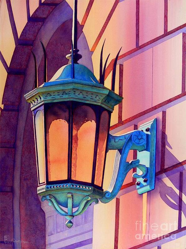 Watercolor Poster featuring the painting The Lamp On Goodwin by Robert Hooper