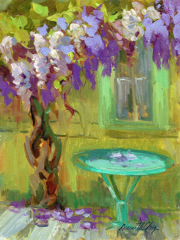 Wisteria Poster featuring the painting Wisteria At Hotel Baudy by Diane McClary