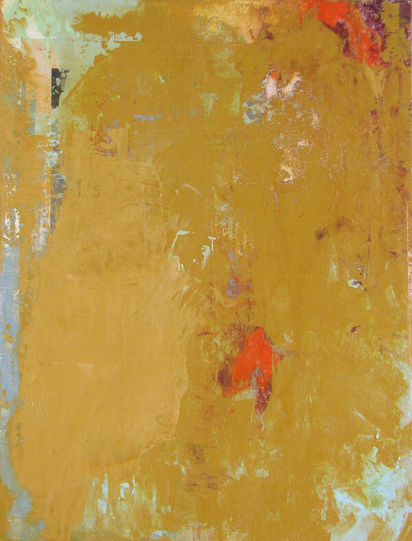 Abstract Poster featuring the painting Untitled Abstract - ochre cinnabar by Kathleen Grace