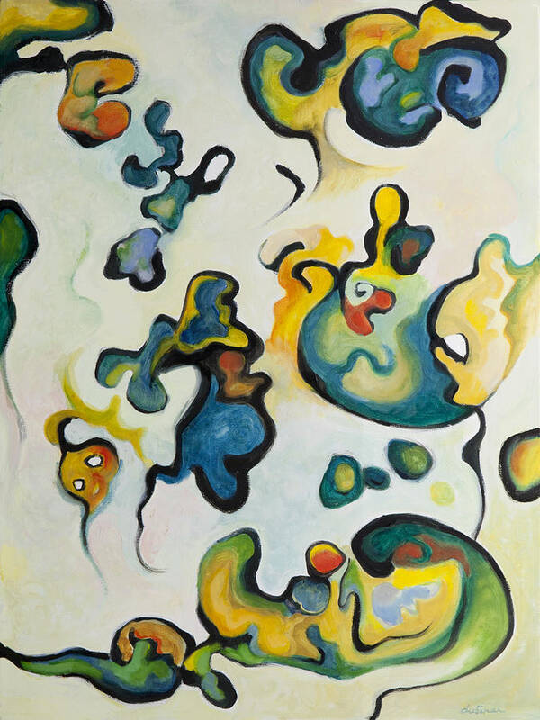 Embryonic Poster featuring the painting Embryonic Forms 2 by Shoshanah Dubiner