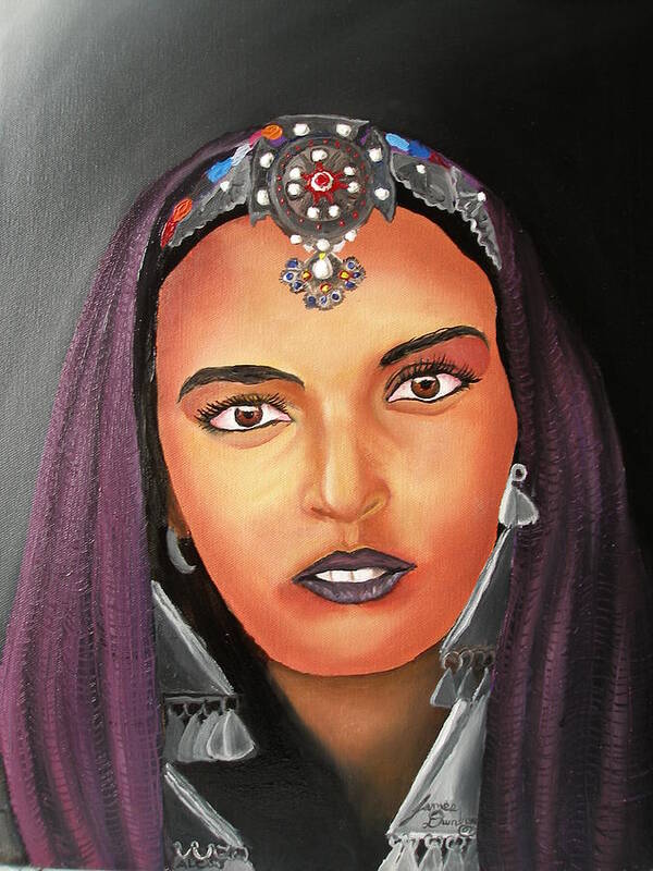 This One Is An Original Work Of Art! It Would Be A Great Buy For The Morocco Lover!!!!!! Poster featuring the painting Girl Of Morocco by James Dunbar